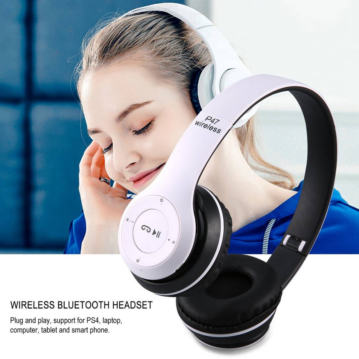 P47 Wireless Headphones – Stylish, Comfortable, and High-Quality Sound